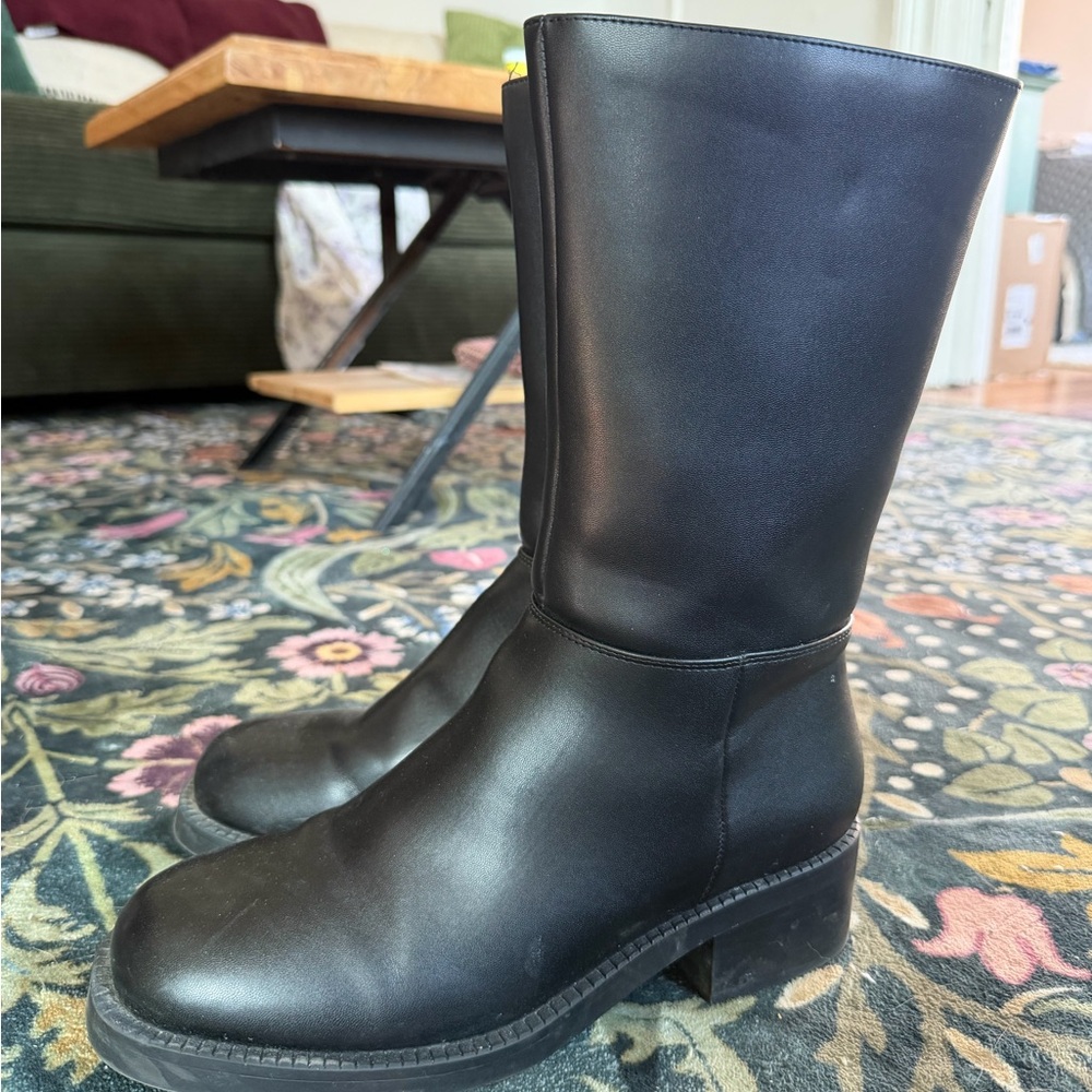 London Rag Square Toe Black Boots for Women